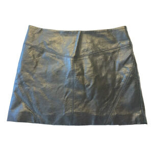 Black mini skirt size 10 vegan leather Divided H and M Goth Grunge lined